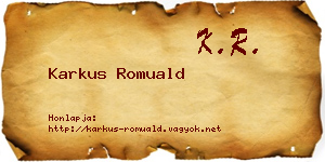 Karkus Romuald névjegykártya